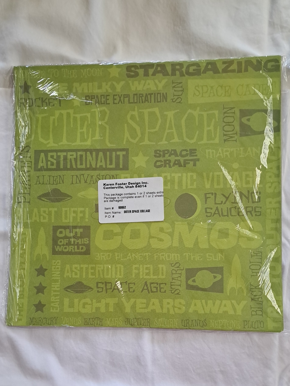 Karen Foster Outer Space Collage Paper - Lime Green Boating instructions.